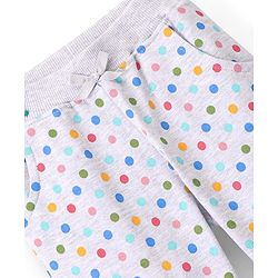 Babyhug Cotton Looper Full Length Lounge Pant Dot Print- Grey