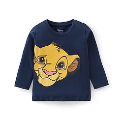 Babyhug Cotton Full Sleeves T-Shirt With Lion King Graphics- Navy Blue