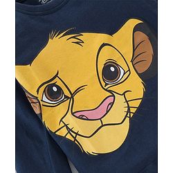 Babyhug Cotton Full Sleeves T-Shirt With Lion King Graphics- Navy Blue