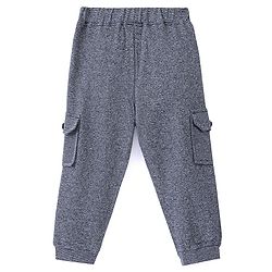 Babyhug Cotton Knit Full Length Lounge Pant with side Pockets - Navy Blue