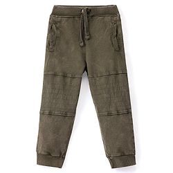 Babyhug Cotton Looper Full Length Lounge Pant Solid Colour - Light Green