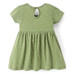 Babyhug 100% Cotton Knit Half Sleeves Floral Printed Dress Pack of 2 - Green & Pink