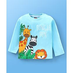 Babyhug Cotton Knit Full Sleeves T-Shirt wiith Graphics Pack of 7 - Green Blue & Yellow