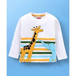 Babyhug Cotton Knit Full Sleeves T-Shirt wiith Graphics Pack of 7 - Green Blue & Yellow
