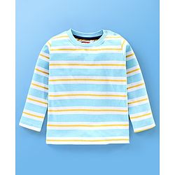 Babyhug Cotton Knit Full Sleeves T-Shirt wiith Graphics Pack of 7 - Green Blue & Yellow