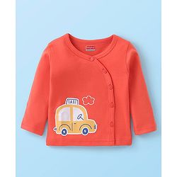 Babyhug Cotton Antibacterial Vest With Car Print Pack of 3 - Red Grey & White