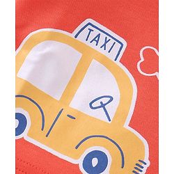 Babyhug Cotton Antibacterial Vest With Car Print Pack of 3 - Red Grey & White