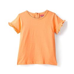 Babyhug 100% Cotton Knit Floral Print Frock with Short Sleeves Inner Tee - Multicolor