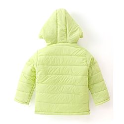 Babyhug Full Sleeves Padded & Hooded Jacket Solid- Neon Green