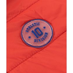 Babyhug Nylon Woven Full Sleeves Reversible Hooded Jacket - Orange