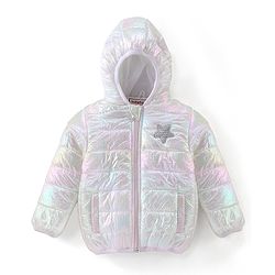 Babyhug Woven Full Sleeves Hoodie With Star Patch - White