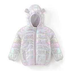 Babyhug Woven Full Sleeves Hoodie With Star Patch - White