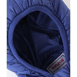 Babyhug Woven Full Sleeves Hoodie With Fox Patch - Blue
