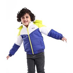 Babyhug Full Sleeves Hooded Jacket with Text Print - Multicolor