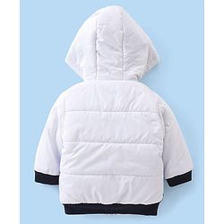 Babyhug Full Sleeves Hoodies With Color Block Design - Off White & Navy Blue