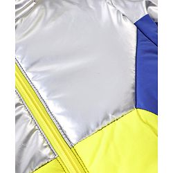 Babyhug Full Sleeves Hoodies With Color Block Print- Lime & Blue