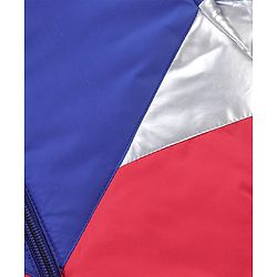 Babyhug Woven Full Sleeves Hooded Jacket - Red & Blue