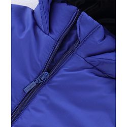 Babyhug Woven Full Sleeves Hooded Jacket - Red & Blue