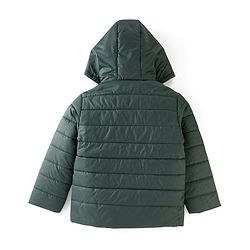 Babyhug Woven Full Sleeves Striped Hooded Jacket - Petrol