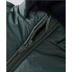 Babyhug Woven Full Sleeves Striped Hooded Jacket - Petrol