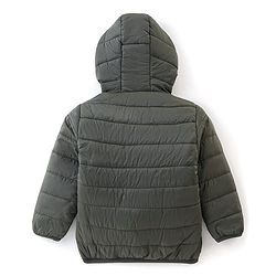 Babyhug Full Sleeves Hooded Jacket - Olive Green