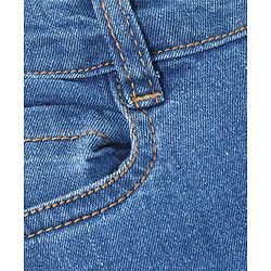 Babyhug Cotton Lycra Full Length Stretchable Washed Denim Jeans   Fly With Zipper -  Medium Blue
