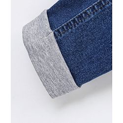 Babyhug Full Length Stretchable Washed Denim Jeans  Fly With Zipper -  Blue