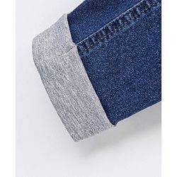 Babyhug Full Length Stretchable Washed Denim Jeans  Fly With Zipper -  Blue