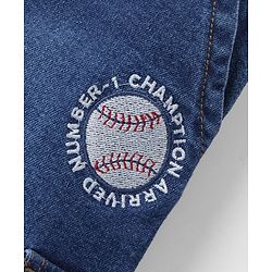 Babyhug Full Length Stretchable Washed Denim Jeans  Fly With Zipper -  Blue