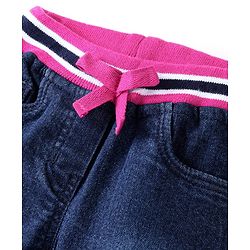 Babyhug Denim Washed Full Length  Jogger with Stretch - Dark Blue