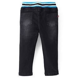 Babyhug Denim Washed Full Length  Jogger with Stretch - Dark Blue