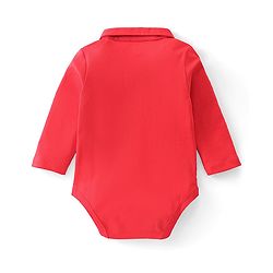 Babyhug 100 % Cotton Knit Full Sleeves Firefighter Theme Printed Onesie - Red