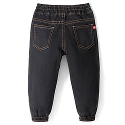 Babyhug Cotton Spandex Full Length Stretchable Joggers with Fox Print - Dark Blue