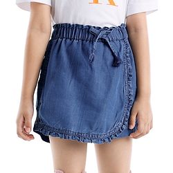 Babyhug 100% Cotton Mid Thigh Skorts Solid Colour - Blue