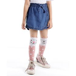 Babyhug 100% Cotton Mid Thigh Skorts Solid Colour - Blue