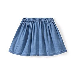 Babyhug 100% Cotton Mid Thigh Frill Skirt Solid Colour - Blue