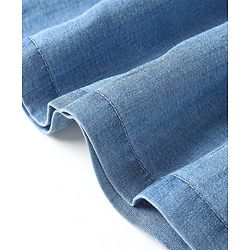 Babyhug 100% Cotton Mid Thigh Frill Skirt Solid Colour - Blue