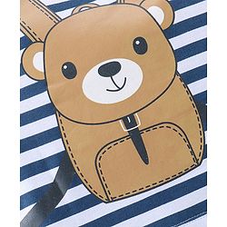 Babyhug 100% Cotton Interlock Knit Full Sleeves Romper Stripes & Sunglasses Print - Navy Blue