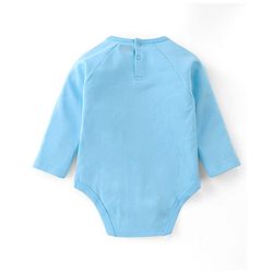 Babyhug 100% Cotton Full Sleeves Onesies with  Leggings & Cap Bear Print - Blue