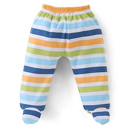 Babyhug 100% Cotton Full Sleeves Onesies with  Leggings & Cap Bear Print - Blue