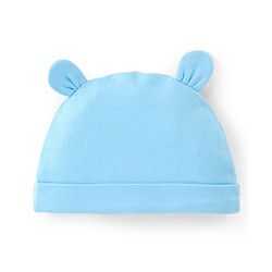 Babyhug 100% Cotton Full Sleeves Onesies with  Leggings & Cap Bear Print - Blue