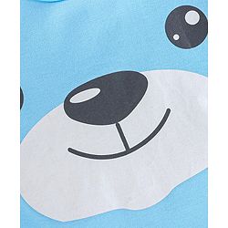 Babyhug 100% Cotton Full Sleeves Onesies with  Leggings & Cap Bear Print - Blue