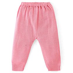 Babyhug Knit Full Sleeves Sweater Set Teddy Design - Grey & Pink
