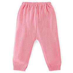 Babyhug Knit Full Sleeves Sweater Set Teddy Design - Grey & Pink