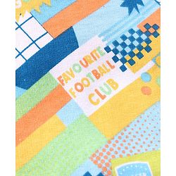Babyhug 100% Cotton Knit Dungaree with Full Sleeves Inner Tee Soccer Ball Print - Peach