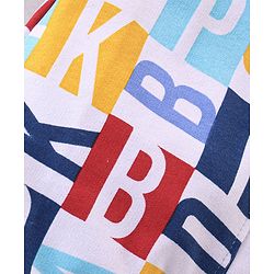 Babyhug 100% Cotton Knit Letters Print Dungaree with Full Sleeves Inner Tee - Red