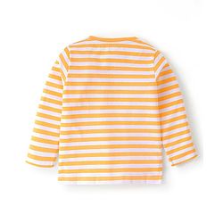 Babyhug 100% Cotton Knit Full Sleeves Inner Tee with Jungle Theme Printed  Dungaree - Orange Green