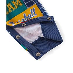 Babyhug Cotton Knit Dungaree with Full Sleeves T-Shirt Graphics Print - Multicolour