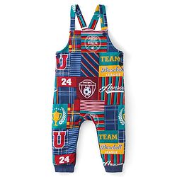 Babyhug Cotton Knit Dungaree with Full Sleeves T-Shirt Graphics Print - Multicolour