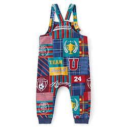 Babyhug Cotton Knit Dungaree with Full Sleeves T-Shirt Graphics Print - Multicolour